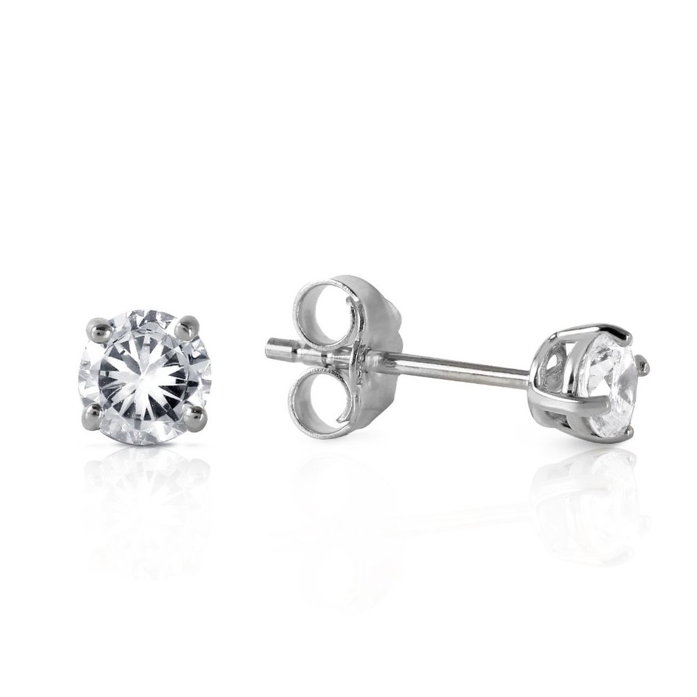 14K. GOLD STUD EARRINGS WITH 0.30 CT. DIAMONDS - Picture 2 of 6